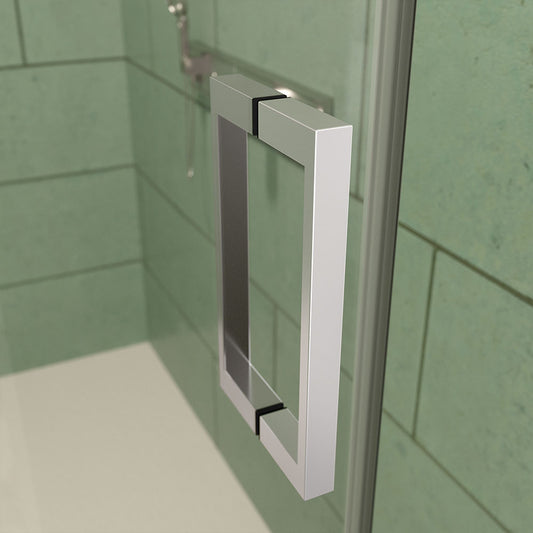 chrome frameless sliding glass bathtub door