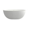ACE DECOR modern oval freestanding bathtub, minimalist white soaking tub design for bathroom