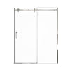60x74 Frameless Single Sliding Shower Door - 5/16'' Tempered Glass, Adjustable (56''-60'')