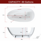 Freestanding Soaking Bathtub with Overflow in color:White