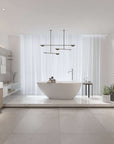 Freestanding Soaking Bathtub with Overflow in color:White