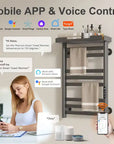 Smart 18 x 27 gray hot towel warmer with mobile app and voice control via Alexa and Google Assistant | Ace Decor