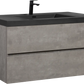 Floating Bathroom Vanity with Quartz Sand Basin and Soft Close Drawers color: Grey