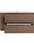 36" floating vanity drawers open for 36 inch wall mounted bathroom storage | Ace Decor