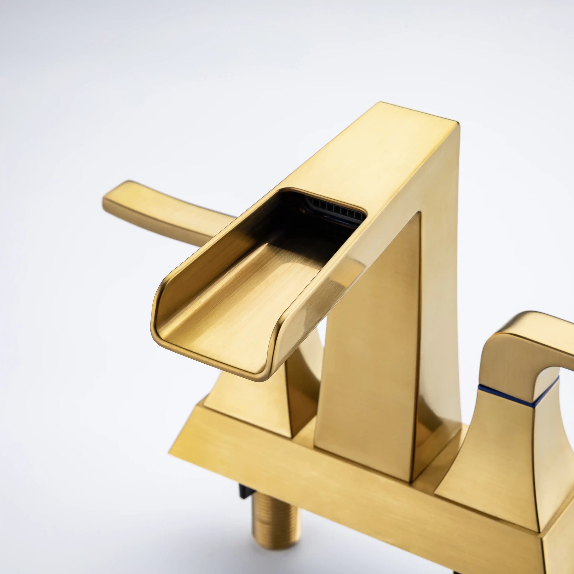 Aurora Series Widespread Bathroom Sink Faucet in Brushed Gold