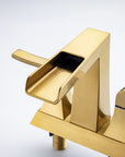 Aurora Series Widespread Bathroom Sink Faucet in Brushed Gold