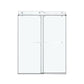 Gorgeous Double Sliding Frameless Shower Door With 3/8 Inch Clear Glass color:brushed nickel