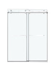 Gorgeous Double Sliding Frameless Shower Door With 3/8 Inch Clear Glass color:brushed nickel