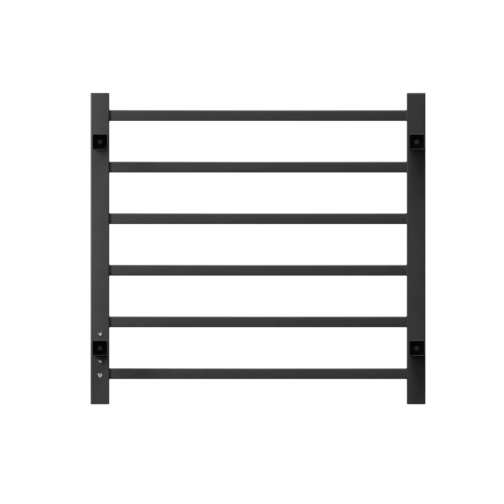 6-Bar Black Electric Heated Towel Rack - Wall-Mounted Towel Warmer with Timer color: Black