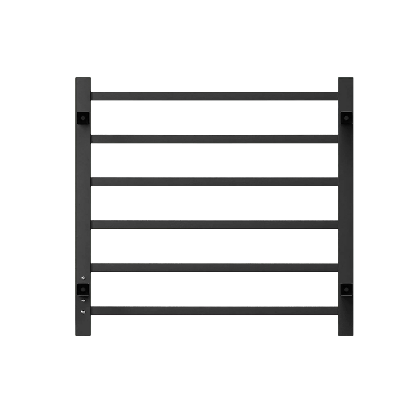 6-Bar Black Electric Heated Towel Rack - Wall-Mounted Towel Warmer with Timer color: Black