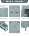 bathroom cabinet with drawers color:green