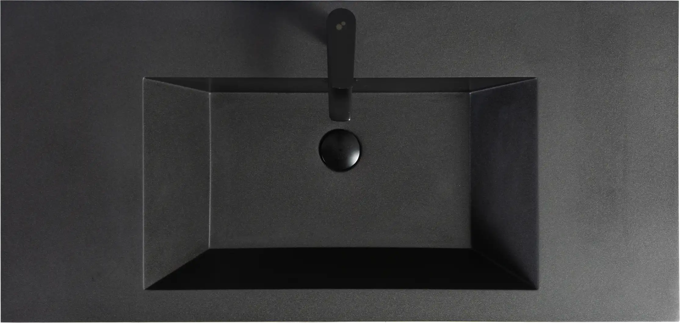 23''-47'' Floating Dark Grey Corner Vanity with Matte Black Sink - 2 Soft Close Drawers