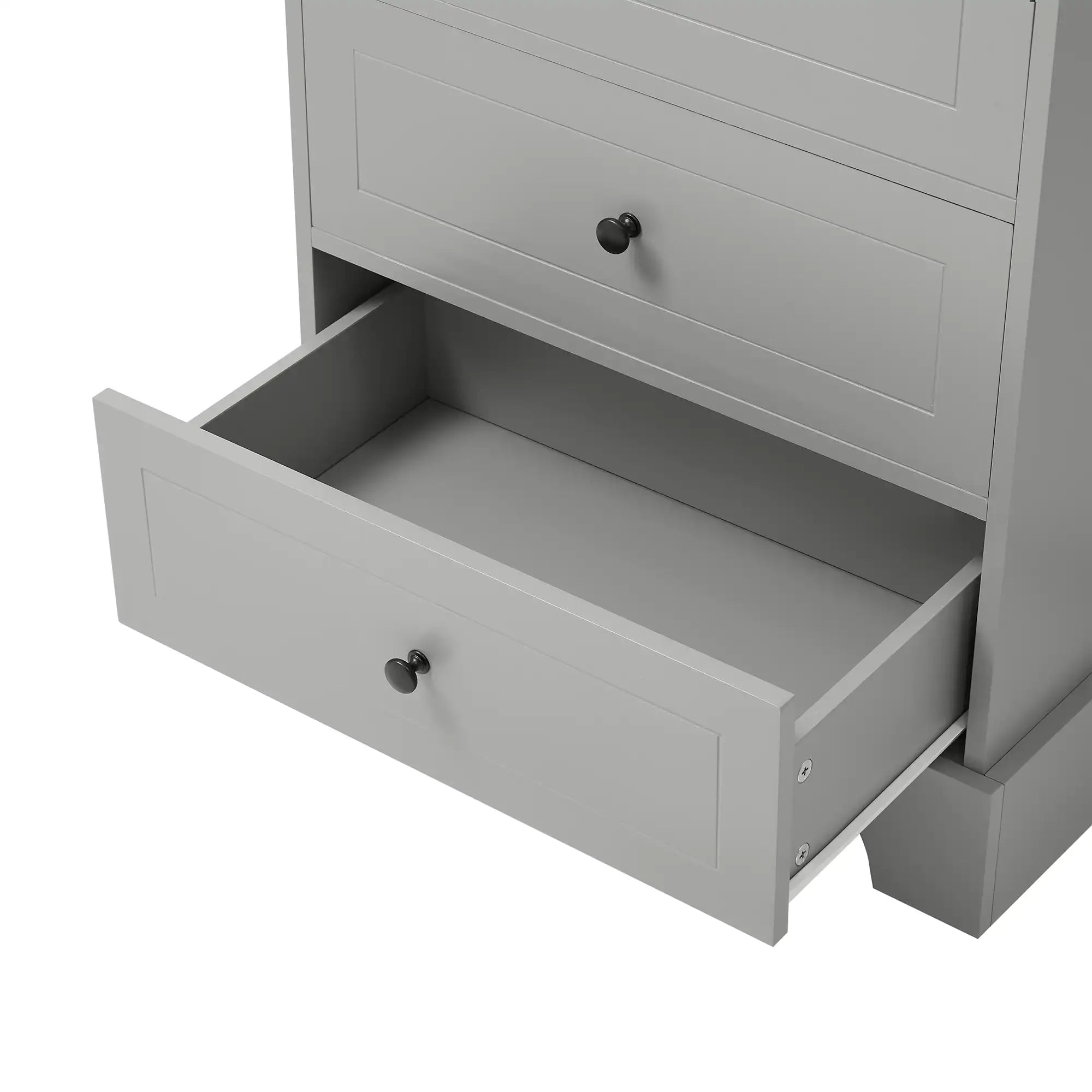 68” Bathroom Linen Cabinet – Tall Storage with Adjustable Shelves & Deep Drawers
