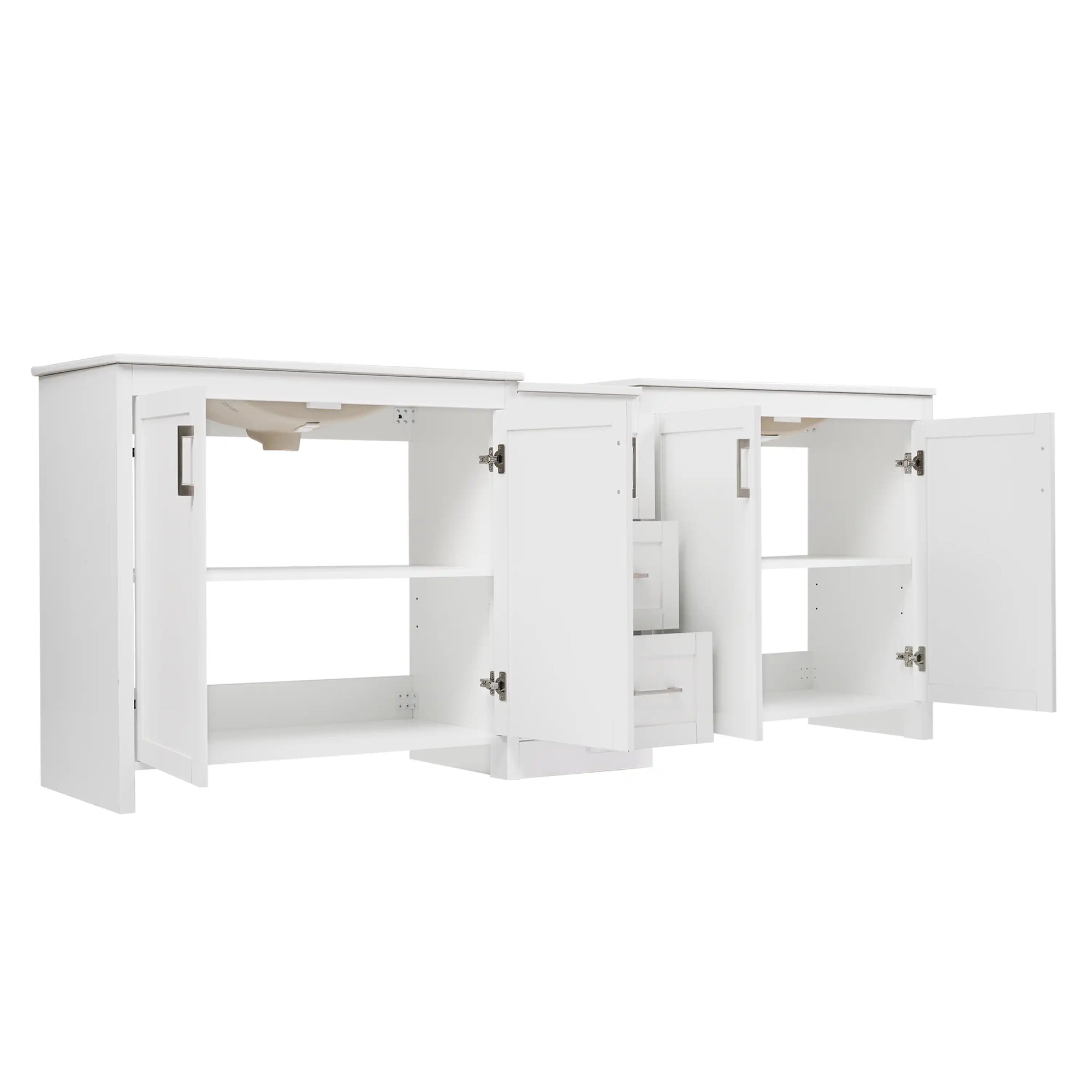 Elysian 84&quot; Freestanding Bathroom Vanity with Double Sinks – White