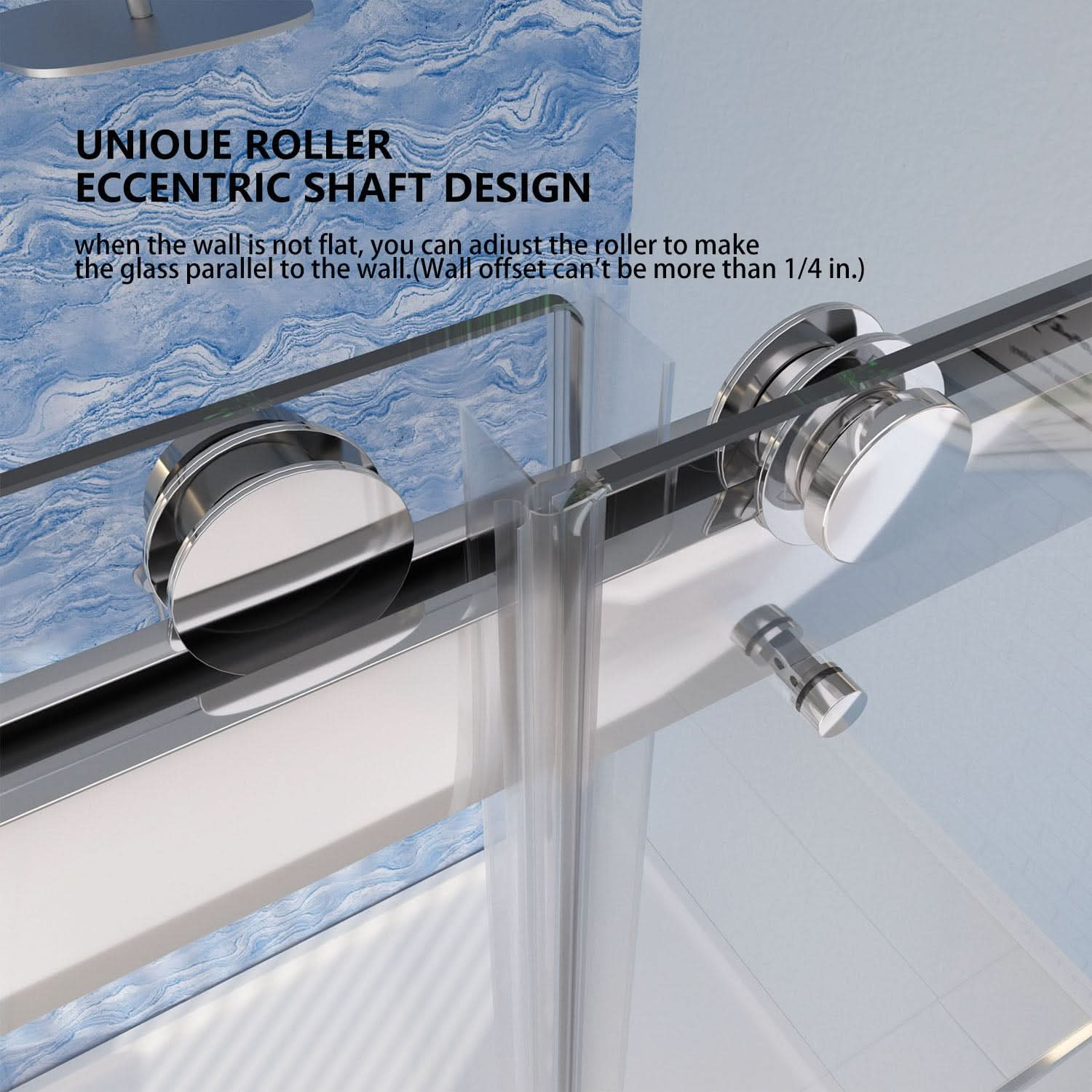 Bypass Barn Shower Door color:chrome