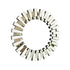 Full product view of 32 inch circle mirror vanity with sculpted glass edges | Ace Decor