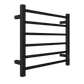 6-Bar Black Electric Heated Towel Rack - Wall-Mounted Towel Warmer with Timer color: Black