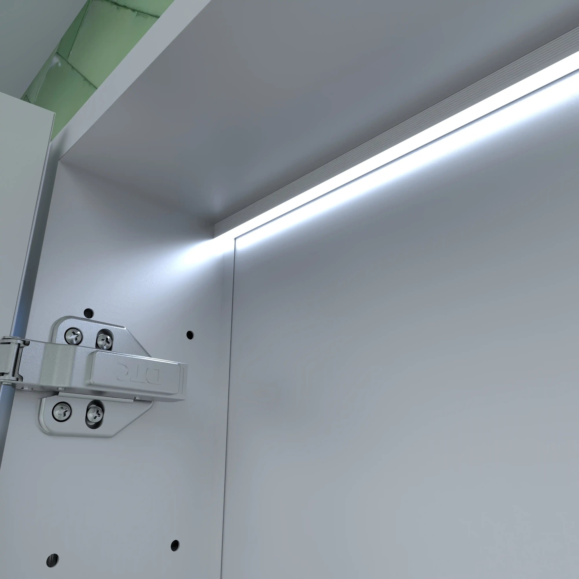 Bathroom mirror cabinet with interior LED lighting for night visibility | ACE DECOR