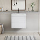 Floating Bathroom Vanity with Resin Top Basin & Soft Close Drawers - Modern Wall-Mounted Storage Cabinet color:White