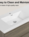 71 X 20 Modern Floating Double Sink Bathroom Vanity - Wall Mounted Storage Cabinet color: Ash Grey