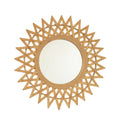 24-inch bamboo bathroom mirror with natural handwoven sunburst frame | Ace Decor