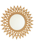 24-inch bamboo bathroom mirror with natural handwoven sunburst frame | Ace Decor