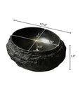 Astra Series 18" Oval Sculpted Resin Stone Vessel Basin - Onyx Black