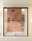 ACE DECOR French Style Sliding Glass Shower Doors color:matte black