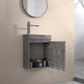 16" Birch Floating Bathroom Vanity with Resin Sink and Soft Close Doors color: Grey