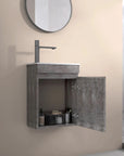 16" Birch Floating Bathroom Vanity with Resin Sink and Soft Close Doors color: Grey