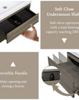 Oakmere Series 36" Ash Grey Bathroom Floating Vanity with Resin Sink & 2 Soft-Close Drawers