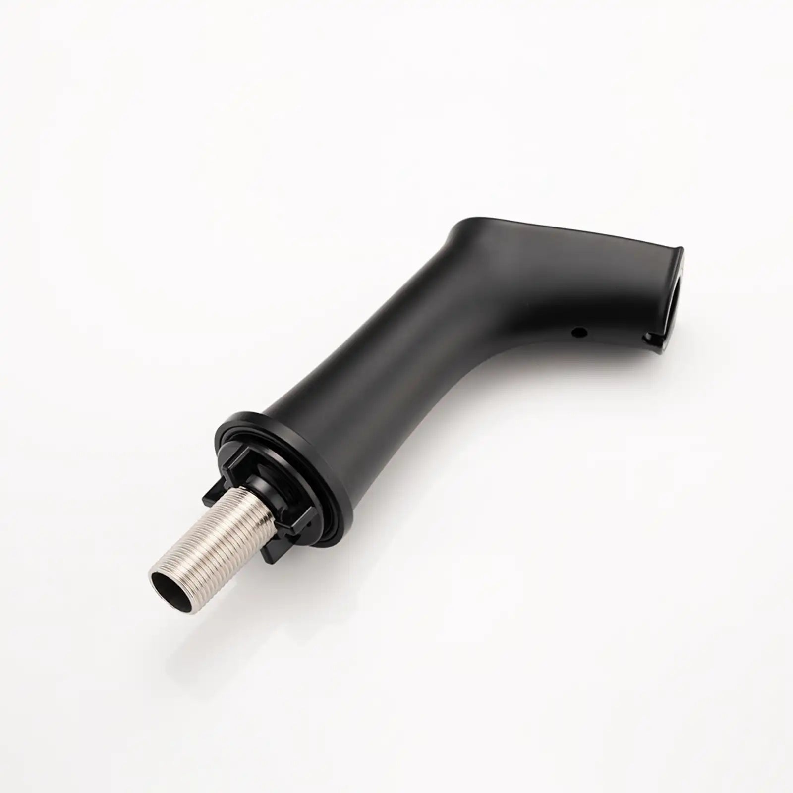 Black faucet bathroom spout with sturdy metal threading, designed for smooth water flow and long-lasting performance | Ace Decor