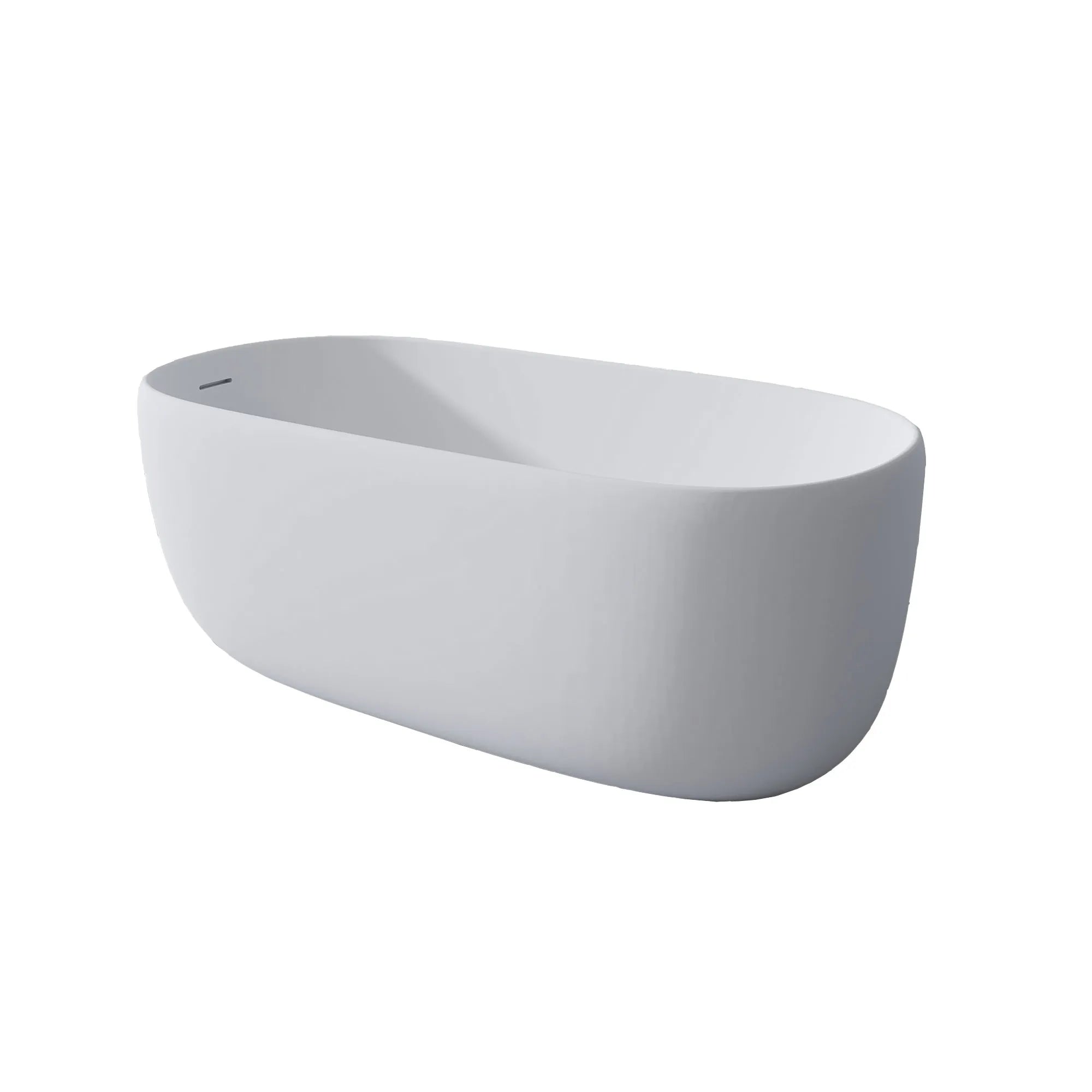 Lissome 51" stone resin freestanding bathtub with deep soaking design.