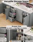 Elysian 84" Freestanding Bathroom Vanity with Double Sinks – Grey