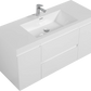 Modern Floating Bathroom Vanity with Resin Top Basin & Soft Close Drawers - Wall-Mounted Storage Cabinet color: White