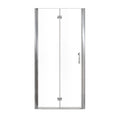 36 x 72 bi-fold shower door front view in sleek chrome finish.