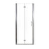 Front view of 30 x 72 chrome 30 inch bi-fold shower door with clear tempered glass.