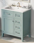 30 inch green bathroom vanity in bathroom setting | Ace Decor