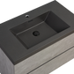 Floating Bathroom Vanity with Quartz Sand Basin and Soft Close Drawers color: Grey