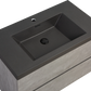 Floating Bathroom Vanity with Quartz Sand Basin and Soft Close Drawers color: Grey