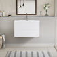 Floating Bathroom Vanity with Resin Top Basin & Soft Close Drawers - Modern Wall-Mounted Storage Cabinet color: Glossy White