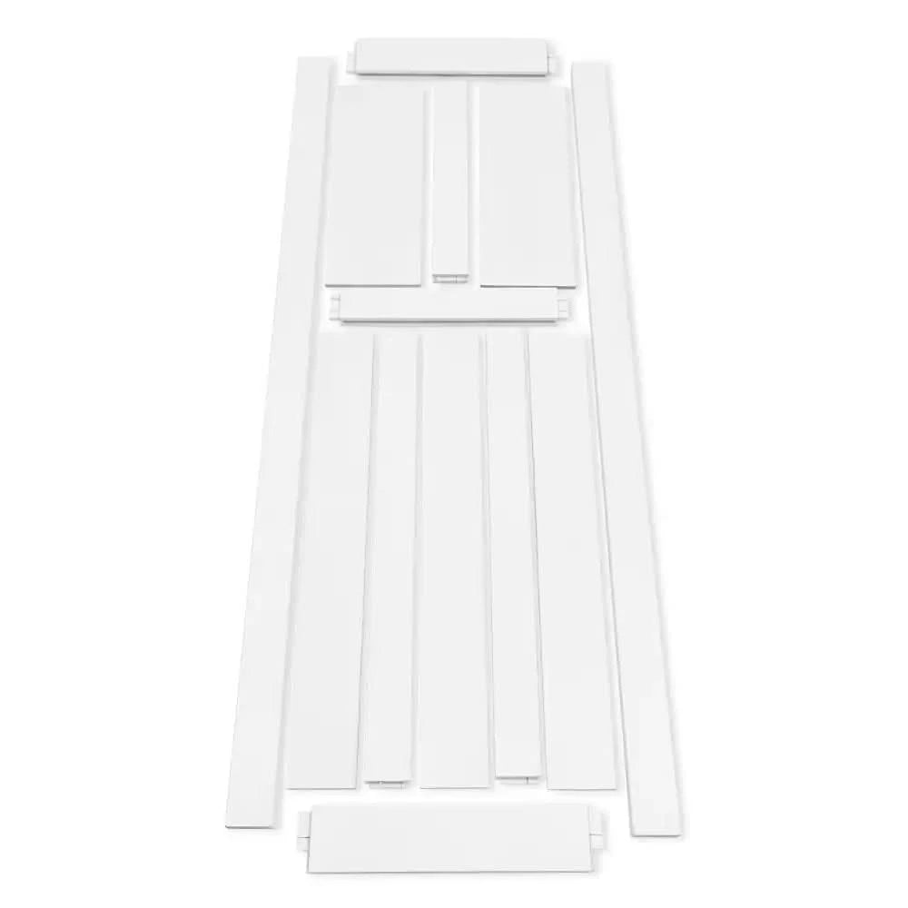 Five Panel Real Primed Barn Door Slab with 6.6FT Barn Door Sliding Hardware color: White