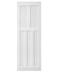 Five Panel Real Primed Barn Door Slab with 6.6FT Barn Door Sliding Hardware color: White