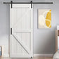 K Style Real Primed Barn Door Slab with 6.6FT Barn Door Sliding Hardware color:white