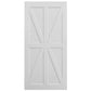 Star Style Real Primed Barn Door with 6.6FT Barn Door Sliding Hardware color:white