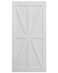 Star Style Real Primed Barn Door with 6.6FT Barn Door Sliding Hardware color:white