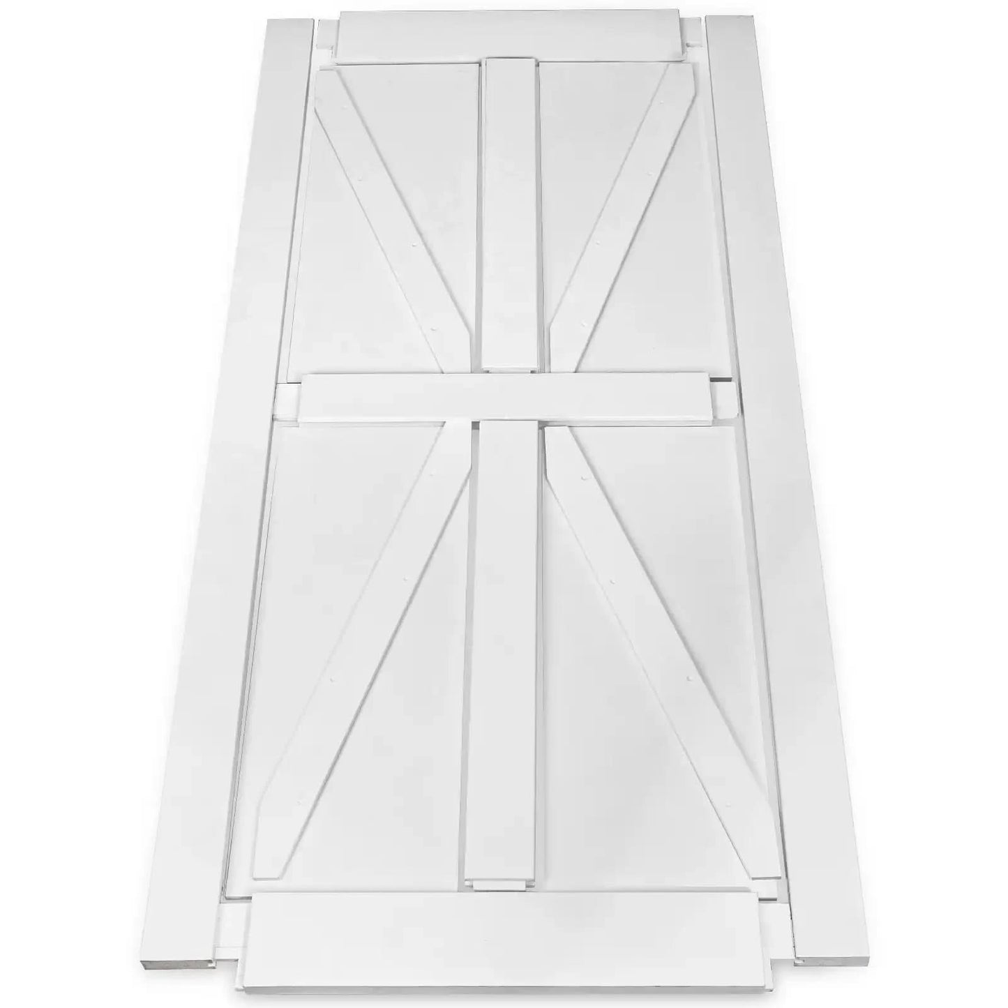 Star Style Real Primed Barn Door with 6.6FT Barn Door Sliding Hardware color:white