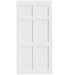 Six Paneled Real Primed Barn Door Slab with 6.6FT Barn Door Sliding Hardware color: white