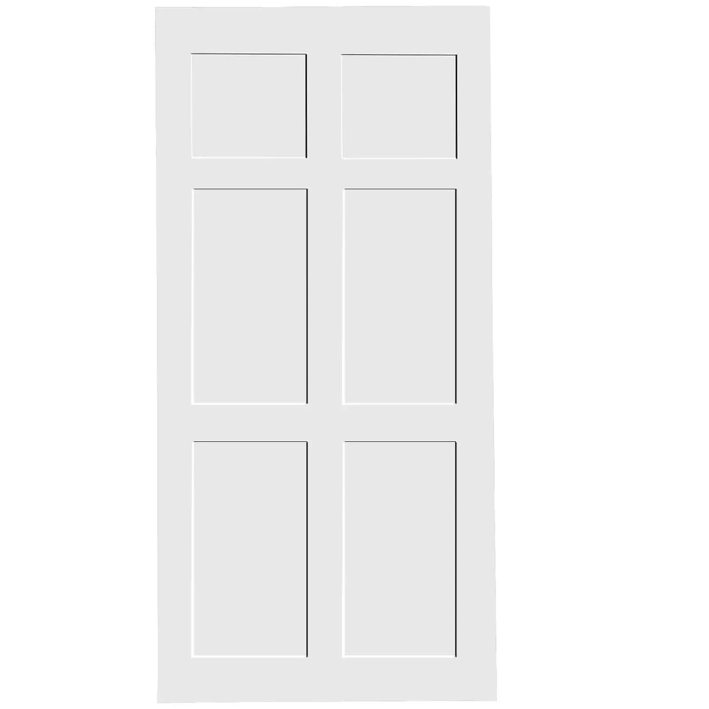 Six Paneled Real Primed Barn Door Slab with 6.6FT Barn Door Sliding Hardware color: white