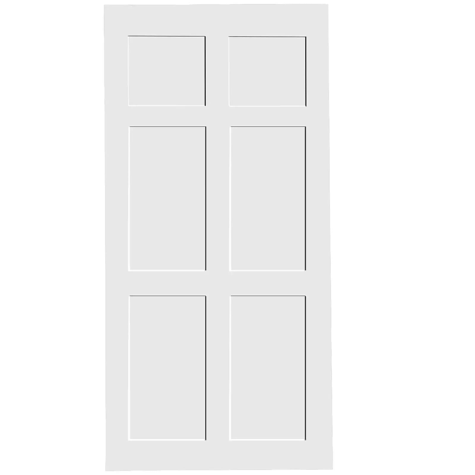 Six Paneled Real Primed Barn Door Slab with 6.6FT Barn Door Sliding Hardware color: white